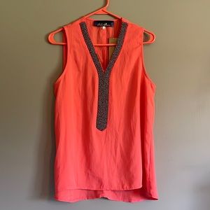 Blue Rain | Coral Beaded Tank Top | size M